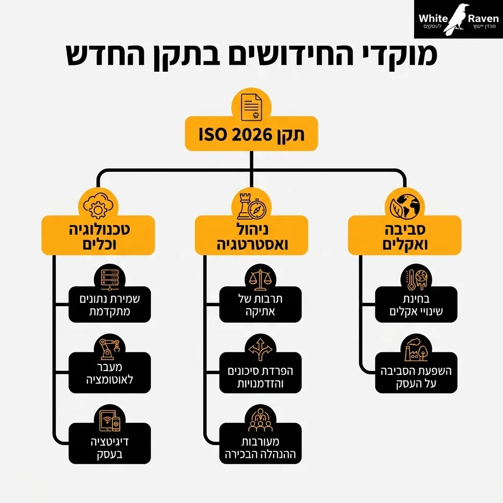 אינפוגרפיקה — מוקדי החידושים בתקן החדש: תקן ISO 2026